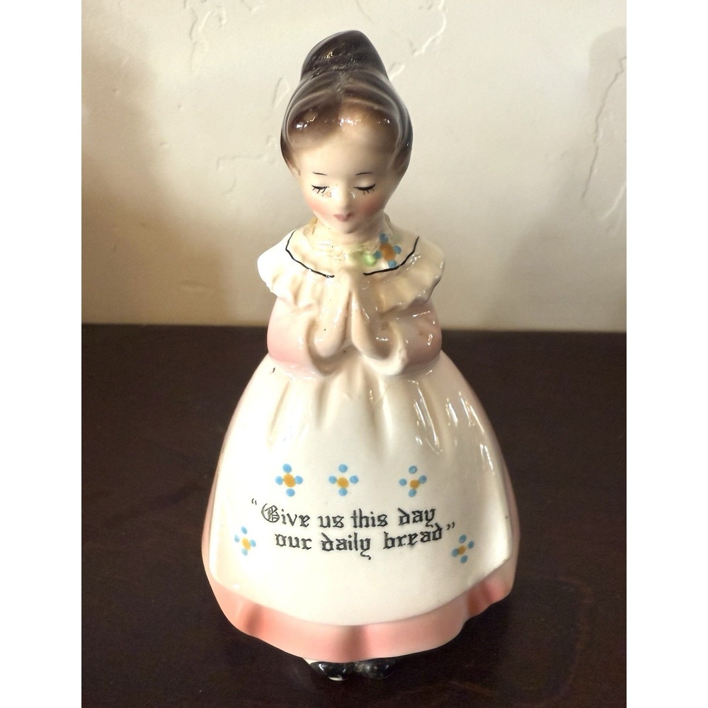 Enesco Figurine Pepper Shaker "Give Us This Day Our Daily Bread" Vintage 4.5"